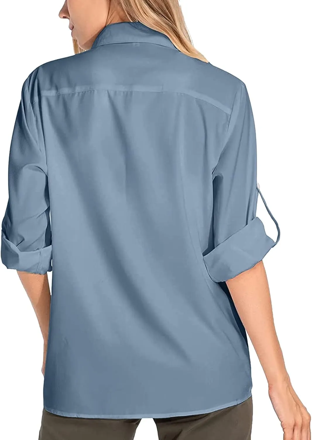 Women's UPF 50 Long Sleeve UV Sun Protection Safari Shirts Outdoor Quick Dry Sun Shirt Fishing Hiking Travel Shirts