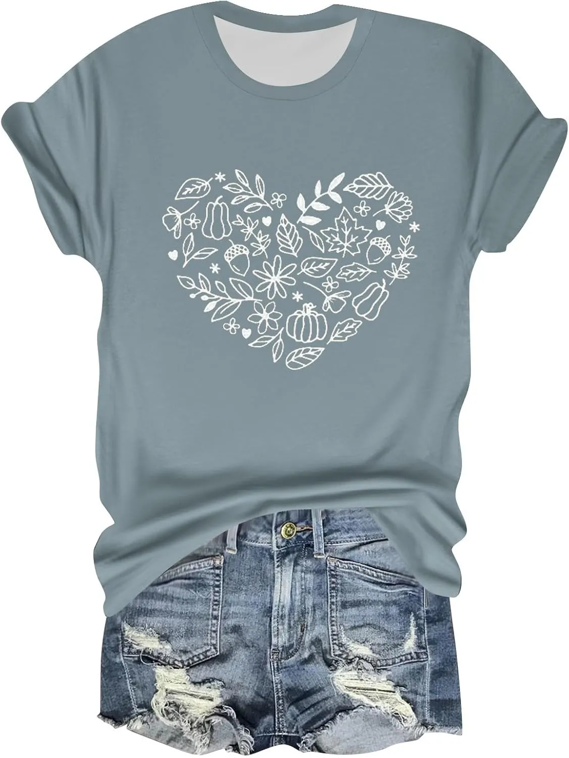Womens Vintage Flowers T Shirt Boho Wildflower Graphic Loose Tees Cute Summer Short Sleeve Tops