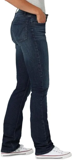 Wrangler Women's Western Mid Rise Stretch Straight Leg Jeans