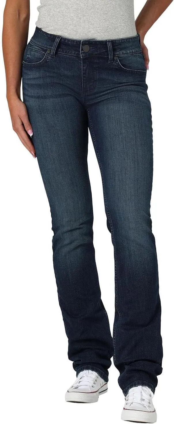 Wrangler Women's Western Mid Rise Stretch Straight Leg Jeans