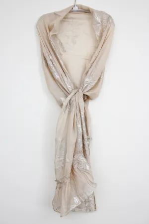 Wrap Ruffle Metallic Silver