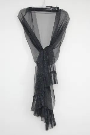 Wrap Tulle Metallic Black