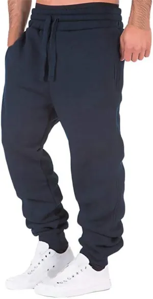 XUETON Men Cargo Jogger Sweatpants Elastic Waist Slim Fit Athletic Jogger Workout Track Pants Drawstring Khaki Chinos Trouser(Navy,3X-Large)
