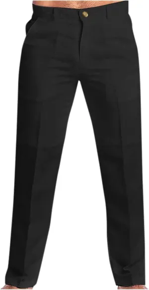 XUETON Men's Slim Fit Dress Pants Casual Business Office Work Pants Comfort Flat-Front Stretch Chino Golf Trousers Straight Leg Cotton Linen Workout Track Pants Slacks Fall Trousers for Men Black