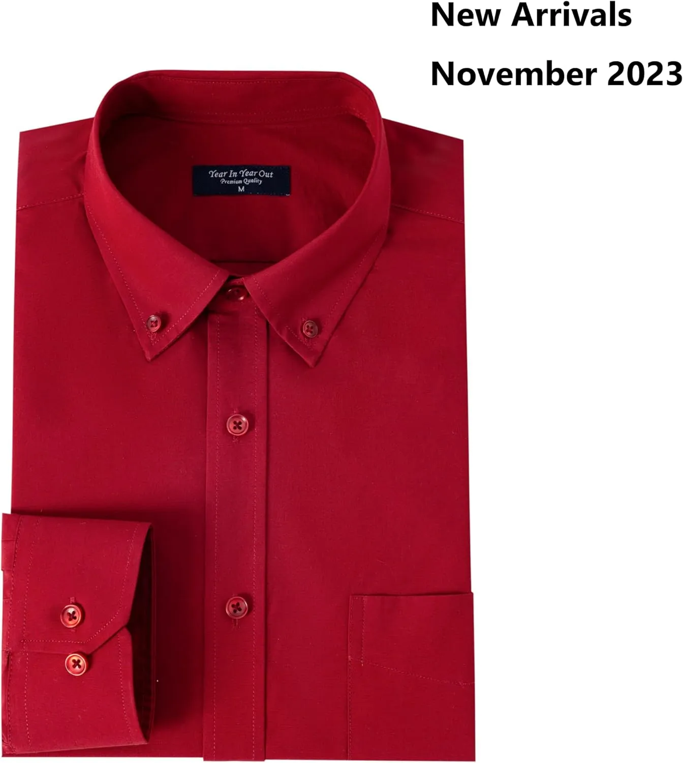 Year In Year Out Water and Stain Shield Dress Shirts for Men Button Down Long Sleeve Shirts for Men(Big and Tall Available)