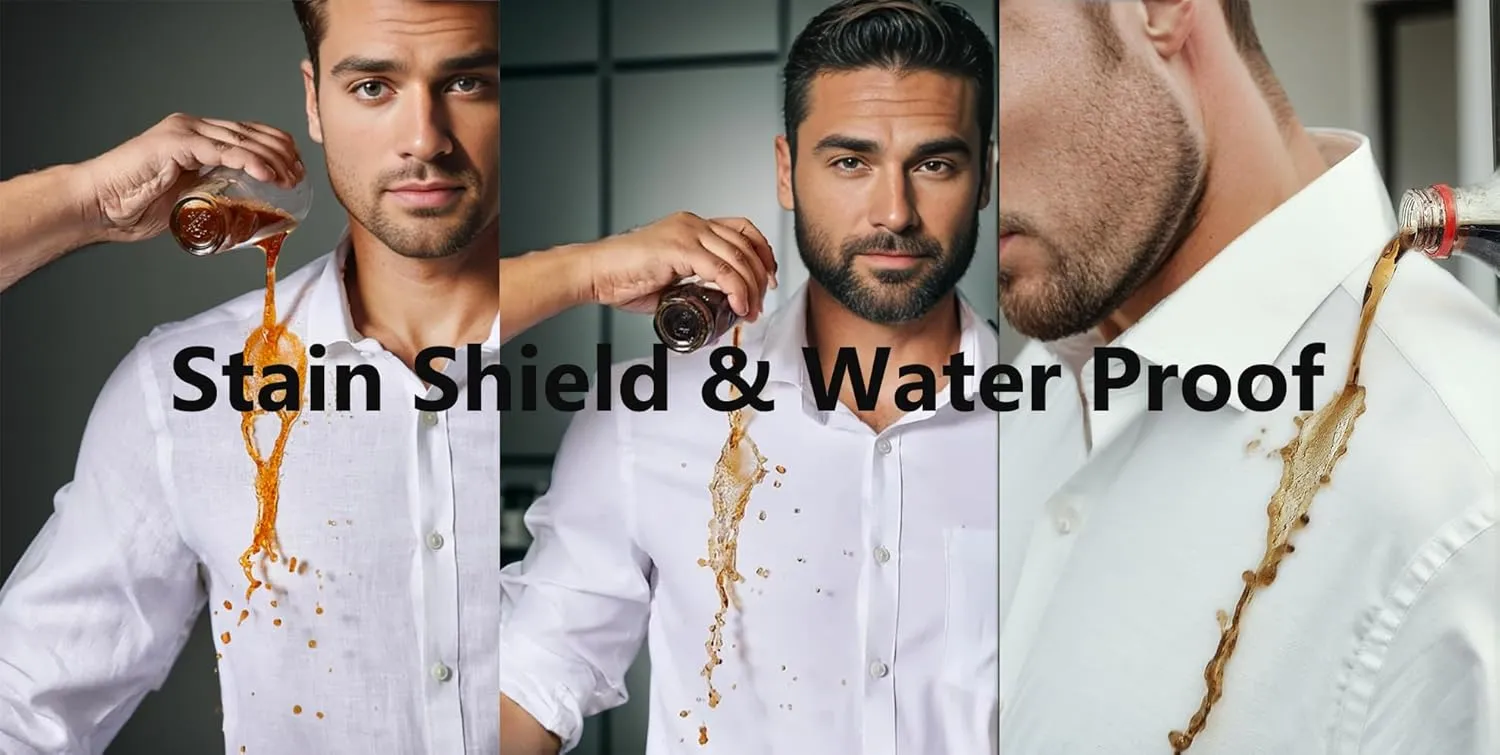 Year In Year Out Water and Stain Shield Dress Shirts for Men Button Down Long Sleeve Shirts for Men(Big and Tall Available)