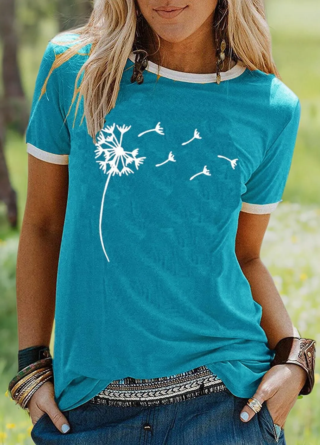 YEXIPO Graphic Tees for Women Short Sleeve Summer Tops Funny Letter Printed Loose Casual T Shirts