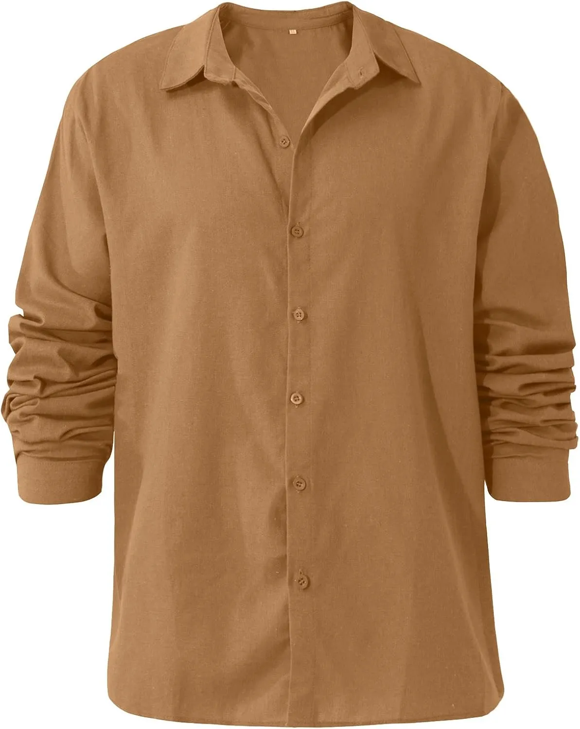 Ymosrh Men's Shirts Designer Spring Summer Casual Cotton Linen Solid Color Long Sleeve Shirts Loose for Men, S-3XL
