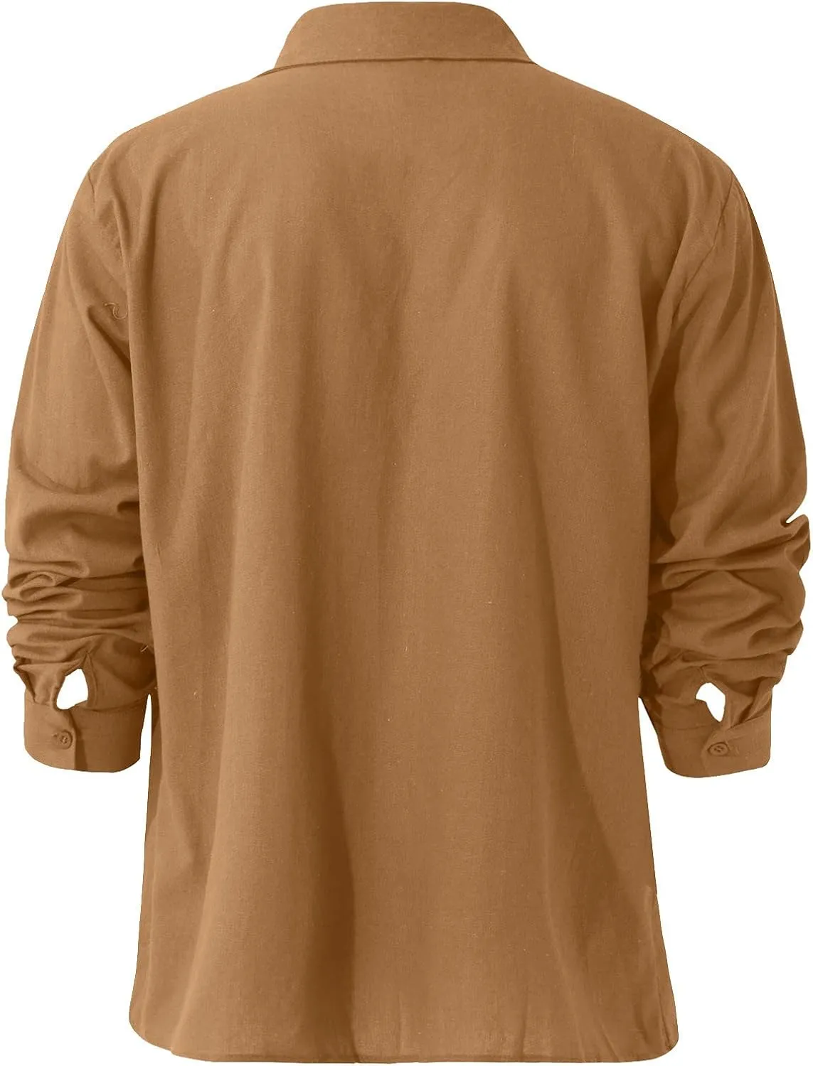 Ymosrh Men's Shirts Designer Spring Summer Casual Cotton Linen Solid Color Long Sleeve Shirts Loose for Men, S-3XL