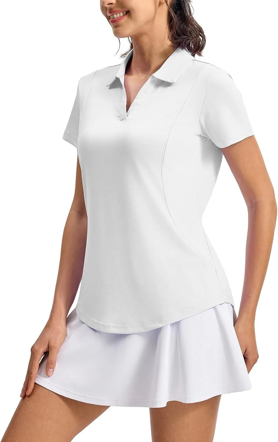 YSENTO Womens Golf Apparel Shirts Clothes V-Neck Tops Collared UPF 50  Dry Fit Short Sleeve Tennis Polo Shirts