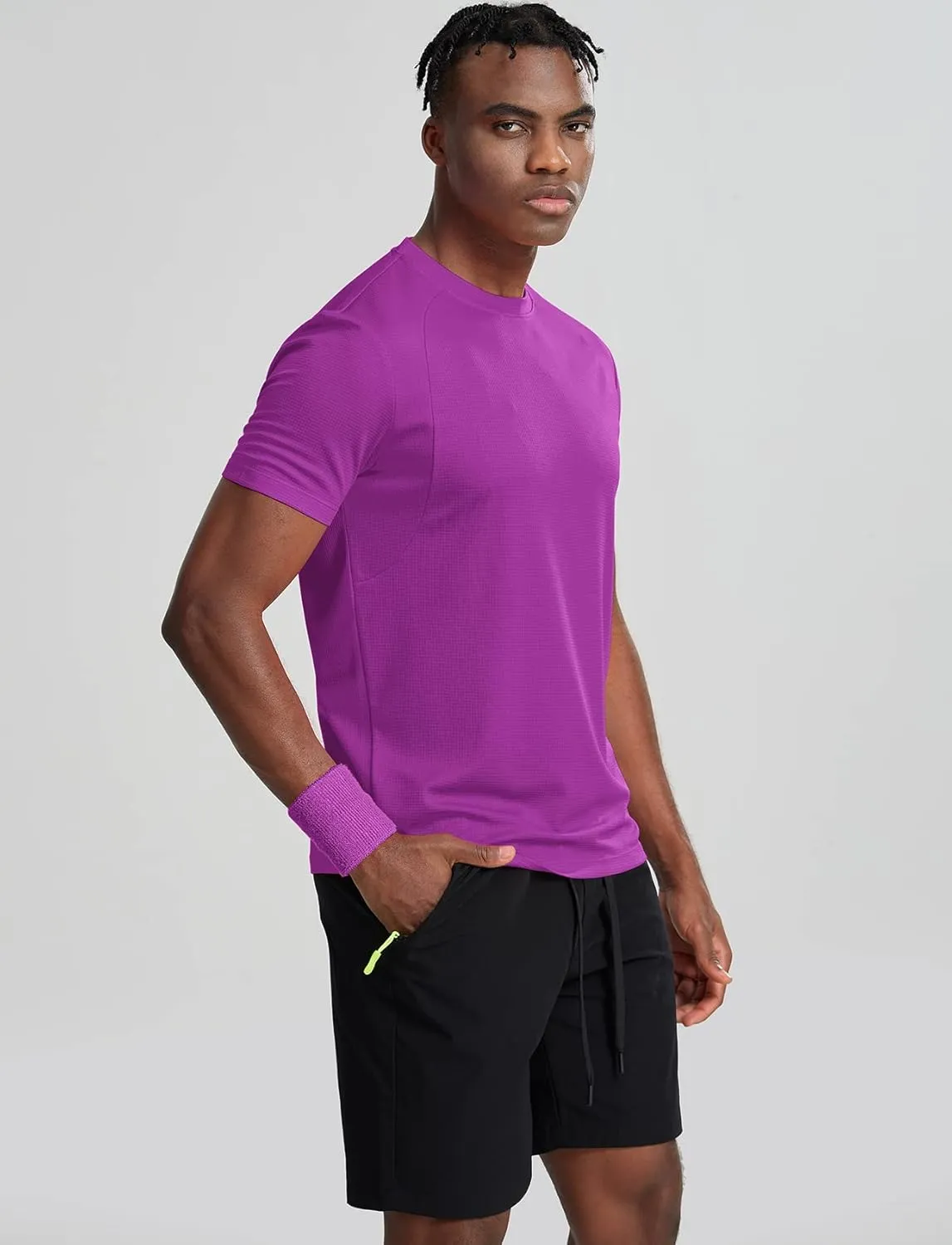 Zengjo Mens Athletic Shirts Quick Dry Short Sleeve Gym Workout Running Moisture Wicking T-Shirts Fitted Crewneck Tees