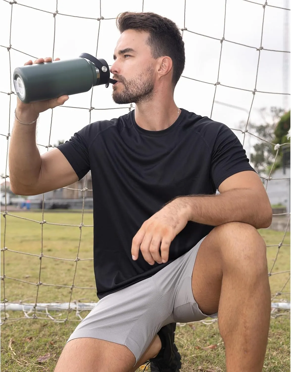 ZENGVEE Men's 3 Pack Workout Shirts Quick Dry Moisture Wicking Short Sleeve Mesh Athletic T-Shirts Lightweight Athletic