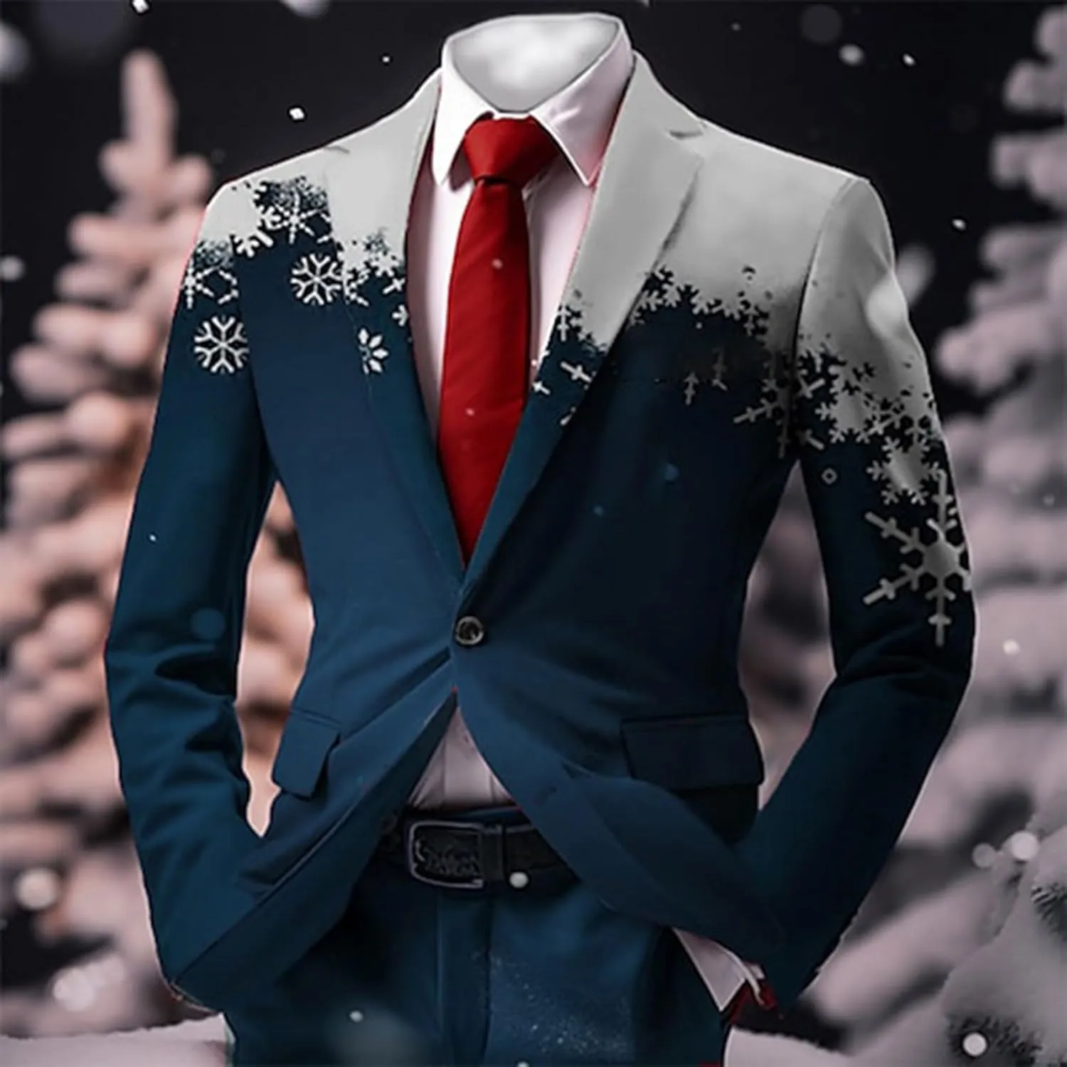 ZYXTIM Mens Floral Tuxedo Jacket Paisley Shawl Lapel Sequin Blazer Suit Dinner Party Prom Wedding Tuxedo Coat Suit Jacket